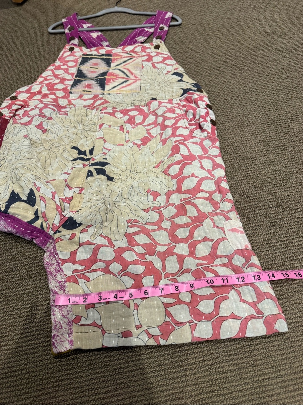 EARTHBOUND TRADING CO Patchwork Quilted Overalls - Picture 14 of 15